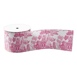 Pink Chinoiserie Ripsband