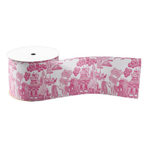 Pink Chinoiserie Ripsband