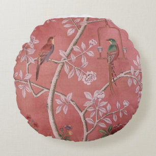 Pink Chinoiserie Rundes Kissen