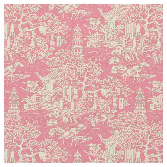 Pink Chinoiserie Stoff (Nahaufnahme)