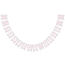 Pink Chinoiserie Toile de Jouy Baby Dusche Wimpelkette