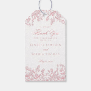 Pink Chinoiserie Vintag Floral Gefallen Tag Geschenkanhänger