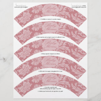 Pink Chintz Baby Duschkabine DIY Cupcake Wrappers