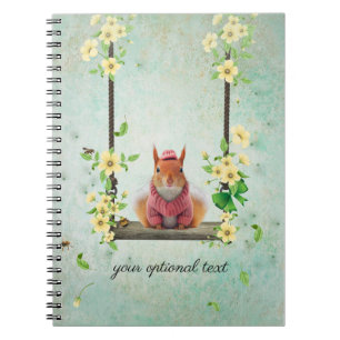 Pink Chipmunk auf Swing Spiral Foto Notebook Notizblock