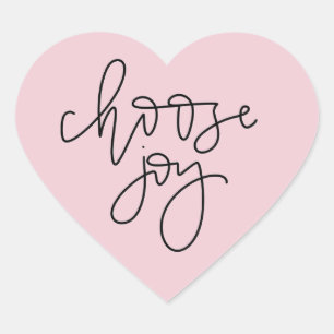 Pink "Choose Joy" Calligraphy Sticker
