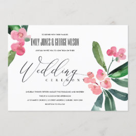 PINK CHRIST THORN CACTI BLOOM WATERCOLOR WEDD EINLADUNG