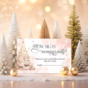 Pink Christmas Baby Deer Wie groß ist Mama's Bauch Begleitkarte