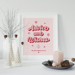 Pink Christmas Baby Showempfehlung wünscht Untersc Poster