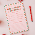 Pink Christmas Baby Shower Baby Predictions Spiel<br><div class="desc">Machen Sie Ihre Babydusche unvergesslich mit unserem Personalisierten Pink Christmas Baby Shower Baby Predictions Game! Dieses lustige Baby-Duschspiel ist perfekt für ein Babyduschthema geeignet und verleiht Ihrer Feier eine festliche Touch. Ideal für die Ideen der Babydusche zum Weihnachtsthema, ist es eine großartige Ergänzung zu Ihren Ideen zur Babydusche im Dezember....</div>