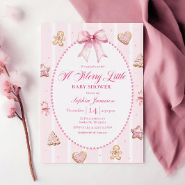 Pink Christmas Baby Shower Invitation Einladung