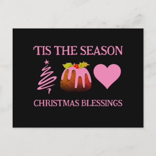 Pink CHRISTMAS BLESSINS Postkarte