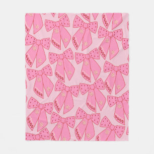 Pink Christmas Bows Fleecedecke