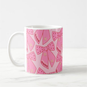 Pink Christmas Bows Kaffeetasse