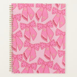 Pink Christmas Bows Planer<br><div class="desc">Farbenfrohe Weihnachtsbäume - Coquette Ribbons - Rosa.</div>