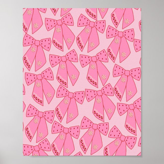 Pink Christmas Bows Poster (Vorne)