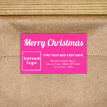 Pink Christmas Business Rectangle Shape Sticker<br><div class="desc">Frohe Weihnachten! Einer der bekanntesten Feiertage des Jahres. Es ist auch eine der besten Jahreszeiten für Werbung für Ihr Unternehmen. Rectangle Form Aufkleber mit Fröhlichen Weihnachtsgrüßen, Ihrem Firmennamen und anderen Informationen über Ihr Unternehmen. Sie können es als Zubehör für Ihr Produktverpackungsmaterial verwenden, um Ihren Produktnamen zu fördern. Sie können es...</div>