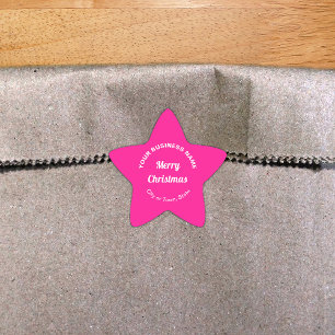 Pink Christmas Business Star Shape Sticker