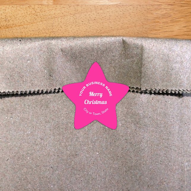 Pink Christmas Business Star Shape Sticker (Von Creator hochgeladen)