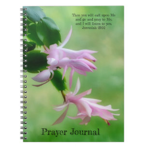 Pink Christmas Cactus Blume Orchid Prayer Journal Notizblock