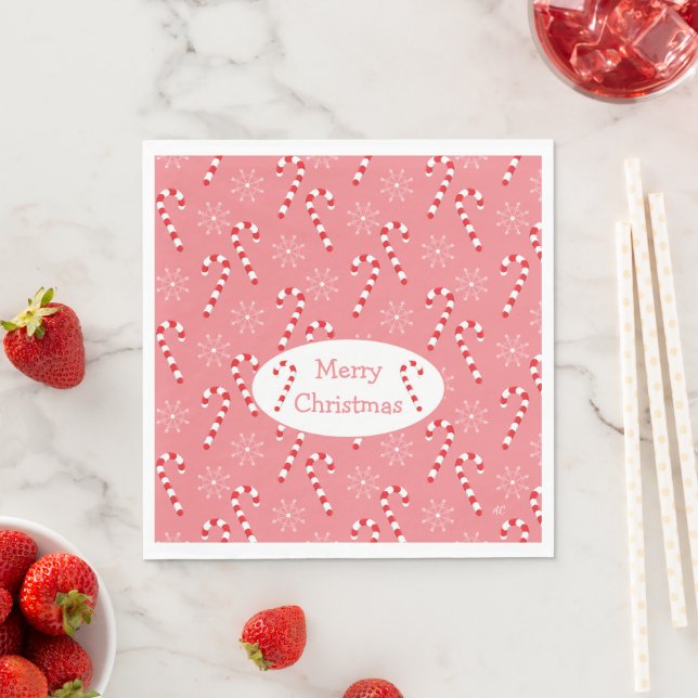 Pink Christmas Candy Paper Napkins Serviette (Beispiel)