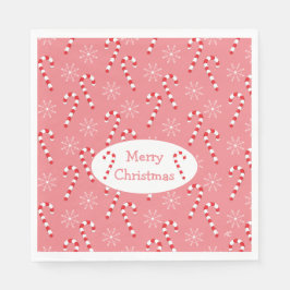 Pink Christmas Candy Paper Napkins Serviette