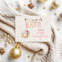 Pink Christmas Clothesline Diapper Raffle