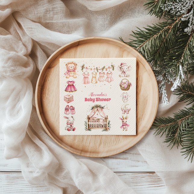 Pink Christmas Collage Baby Dusche Serviette (Von Creator hochgeladen)