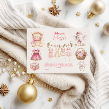 Pink Christmas Collage Diapper Raffle