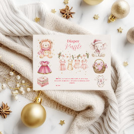 Pink Christmas Collage Diapper Raffle Begleitkarte