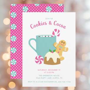 PINK CHRISTMAS COOKIES UND Kakao Einladung