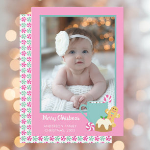 PINK CHRISTMAS COOKIES UND Kakao Feiertagskarte