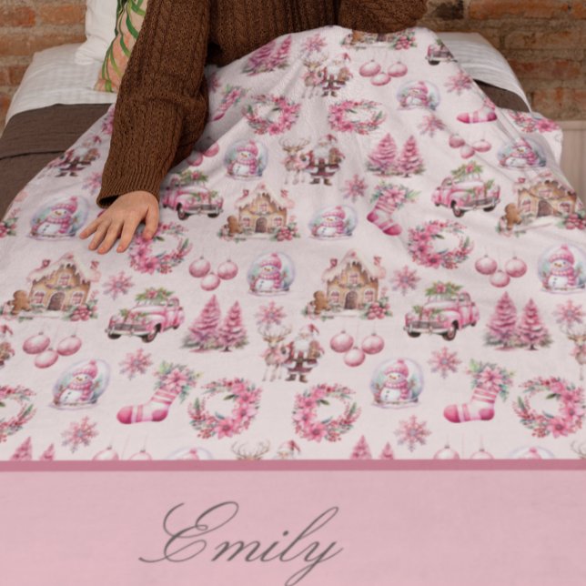 Pink Christmas Custom Sherpadecke (Von Creator hochgeladen)