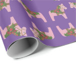 Pink Christmas Dala Horing Paper Geschenkpapier<br><div class="desc">Dieses rosa Weihnachts Dala Horse Wrapping Papier Design ist aus einem hölzernen Pferd entworfen, geschnitzt und gemalt von Julia Morrill</div>