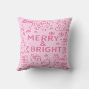 Pink Christmas Doodle   gemütliche Weihnachten Kissen