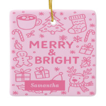 Pink Christmas Doodle | Merry & Bright