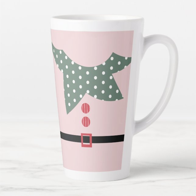 Pink Christmas Elf Anzug Feiertag Party Milchtasse (Rechts)