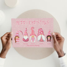 Pink Christmas Five Gnomes Zollfamilie