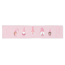 Pink Christmas Five Gnomes Zollfamilie Kurzer Tischläufer
