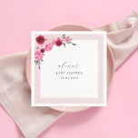 Pink Christmas Floral | Winter Girl Baby Dusche Serviette<br><div class="desc">Genießen Sie Ihre Babydusche mit diesen lebhaften,  weihnachtlich rosa Blumenservietten,  die eine wunderschöne Blumenkombination,  ein zartes Drehbuch und einen eigenen Text Ihrer Wahl bieten. Fügen Sie einfach Ihre eigenen Daten hinzu,  indem Sie auf die Option "Personalisieren" klicken.</div>