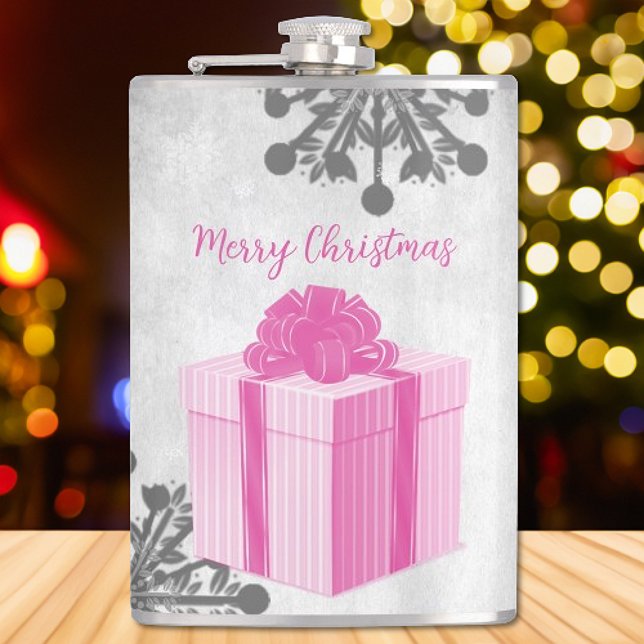 Pink Christmas Geschenk Feiertage Flask Flachmann (Pink Christmas Gift Holiday Flask)