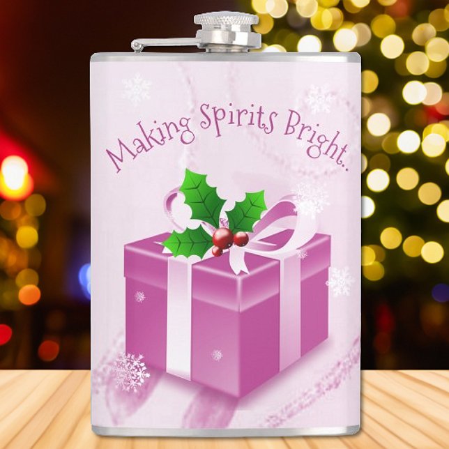 Pink Christmas Geschenk Flask Flachmann (Pink Christmas Gift Flask)