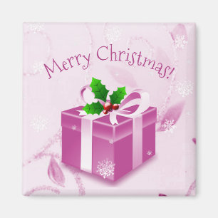 Pink Christmas Geschenk Magnet