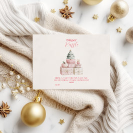 Pink Christmas Geschenke Diapper Raffle Begleitkarte