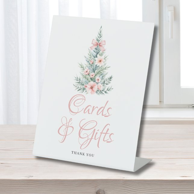 Pink Christmas Girl Babyduschkarten Geschenke Sockelschild (Von Creator hochgeladen)