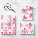 Pink Christmas Girl Gingerbrot Candy Cane Geschenk Geschenkpapier Set<br><div class="desc">Mit diesem coolen Verpackungspapier mit rosafarbenen Weihnachtselementen können Sie Ihre Geschenke schön wackeln.</div>