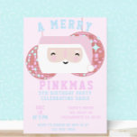 Pink Christmas Girls Disco Geburtstagsparty Einladung<br><div class="desc">Ideal für Mädchen WinterGeburtstagspartys. Mit lustigen pinkmas pinkfarbenen Weihnachten und Disco-Thema,  diese Einladungen sind lustig und funky!</div>