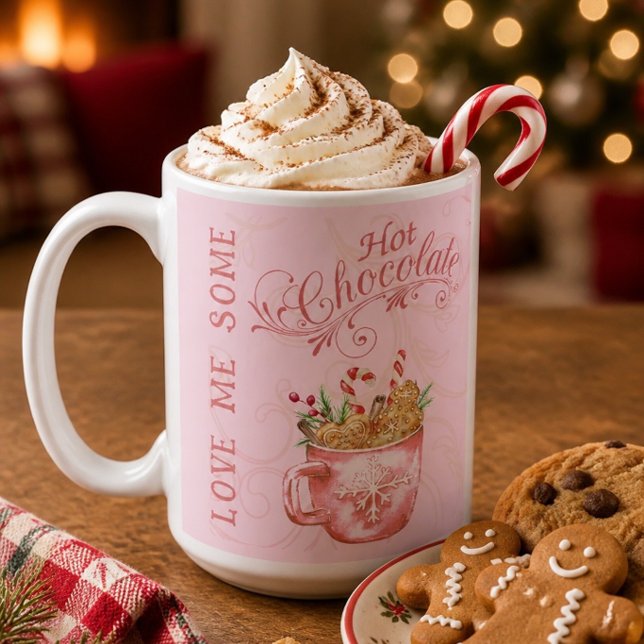 Pink Christmas Hot Chocolate Tasse (Von Creator hochgeladen)