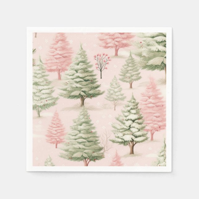 Pink Christmas Napkins Serviette (Vorderseite)