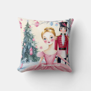 Pink Christmas Nutcracker Ballet & Ballerina Kissen