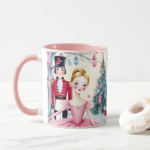 Pink Christmas Nutcracker Ballet & Ballerina Tasse